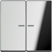 Лицевая панель Jung LS990 metal для 2-кл. выключателя с подсветкой хром картинка